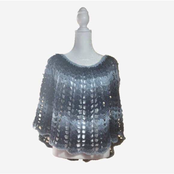 Blue Ombre Crochet Infinity Scarf – Soft & Cozy Winter Loop - Picture 3 of 5